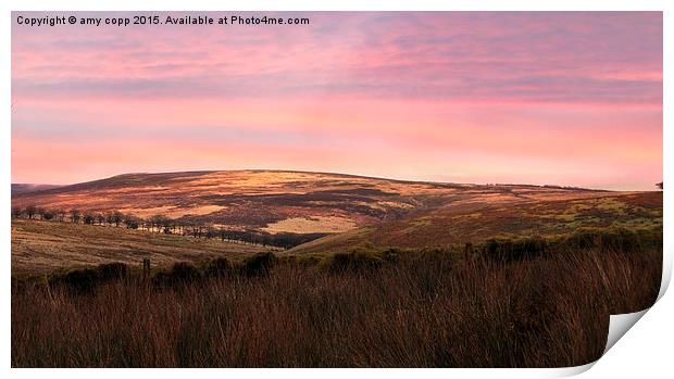  sunset over the moors Print by amy copp