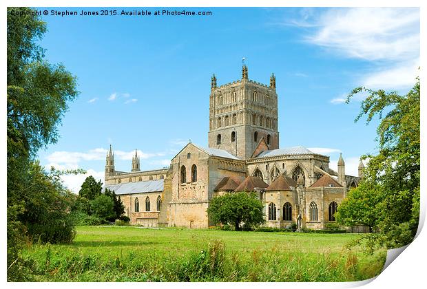 Tewkesbury Abbey, England Print by Stephen Jones