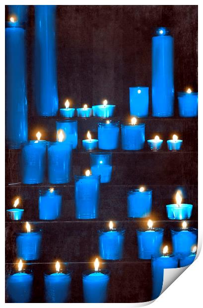  Blue Candles Print by Svetlana Sewell