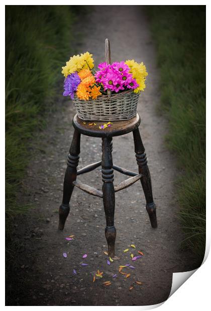 Basket of Flowers Print by Svetlana Sewell