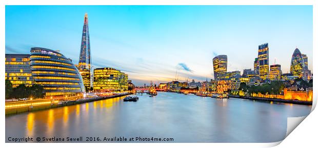 London at Dusk Print by Svetlana Sewell