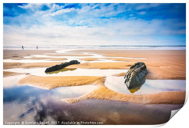 Walking on a Beach Print by Svetlana Sewell