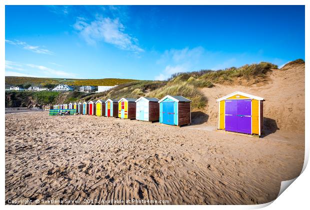 Beach Huts Print by Svetlana Sewell