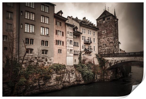 Old Town of Brugg Print by Svetlana Sewell