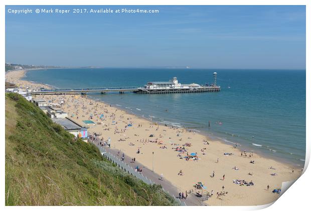 Bournemouth beach and pier looking towards Boscomb Print by Mark Roper