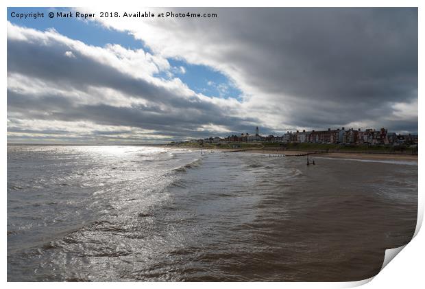 Southwold Seafront with Contrasting Sun and Clouds Print by Mark Roper