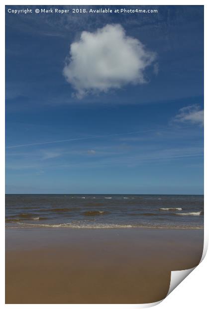 Sand and beautiful cloud at Wells-next-the-Sea  Print by Mark Roper