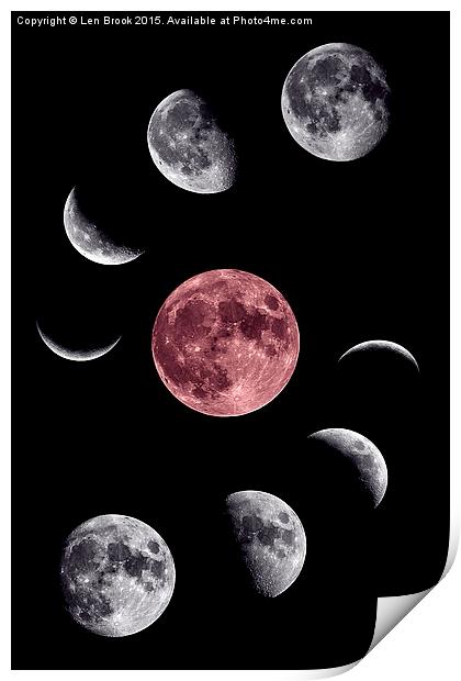 Moon Collage Print by Len Brook