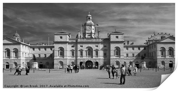 Horse Guards Parade, London Print by Len Brook