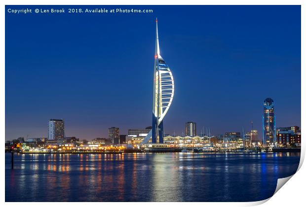 Portsmouth Harbour and The Spinnaker Tower Print by Len Brook