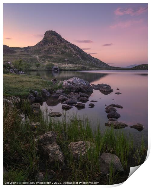 Cregennan Lakes Sunset Print by Black Key Photography