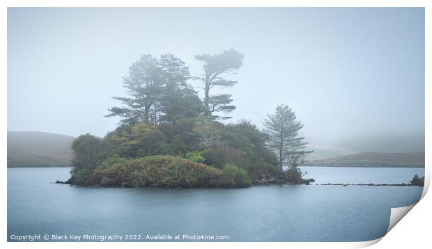 Cregennan Lakes Island Print by Black Key Photography