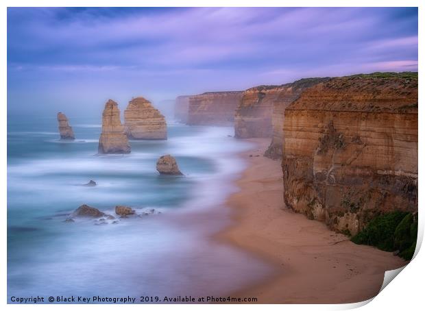 Sunrise at the 12 Apostles, Great Ocean Road Print by Black Key Photography