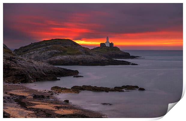 Mumbles lighthouse Print by Sandra Kepkowska