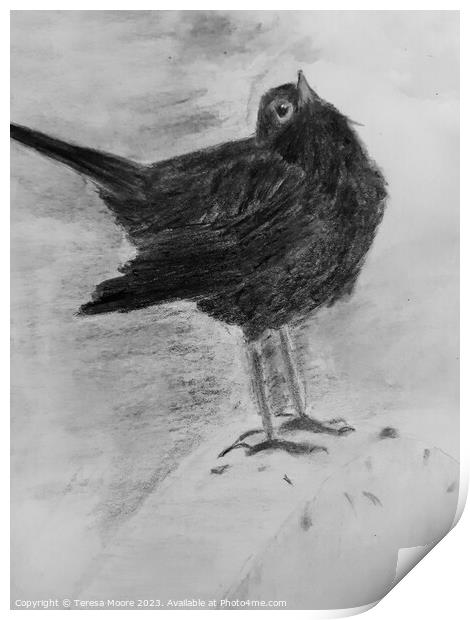 A bird that is standing in the sand Print by Teresa Moore
