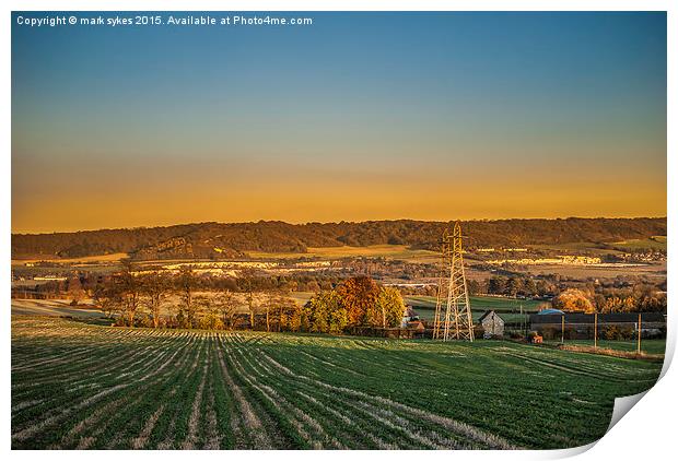  North Downs Kent - Medway Valley Print by mark sykes