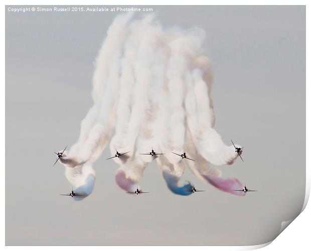  Red Arrows in flight Print by Simon Russell