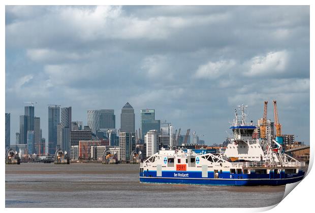 Ferry across the River Thames Print by tim miller