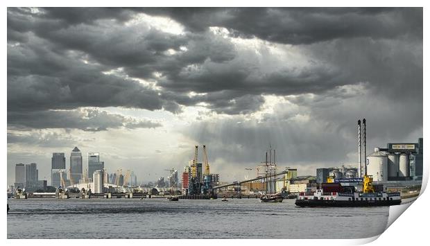 dramatic sky over river thames Print by tim miller
