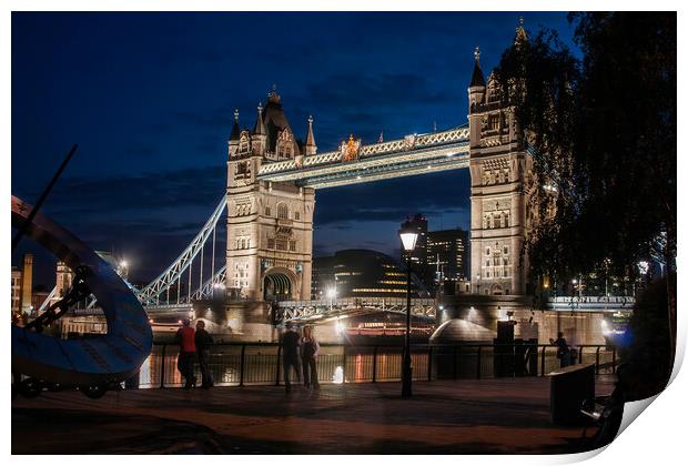 Tower Bridge at night Print by tim miller