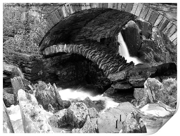  Old & New Bridges - Ogwen Falls Print by Claire Merchant