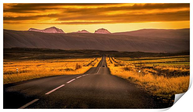  The Road from Reykjavic, Iceland Print by Meurig Pembrokeshire