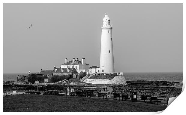 Lighthouse in Mono Print by Naylor's Photography