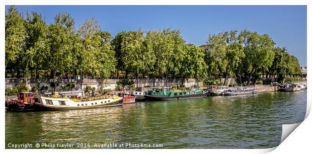 Houseboats on the River Seine Print by Naylor's Photography