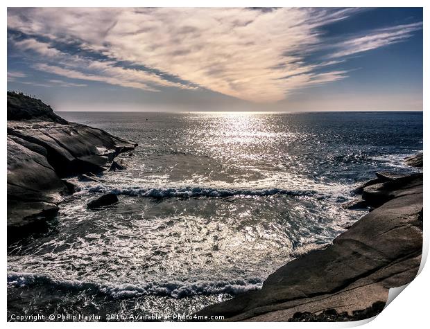 Sparkling Sea Print by Naylor's Photography