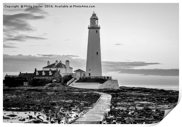 St. Mary's Lighthouse Standing Proudly......... Print by Naylor's Photography