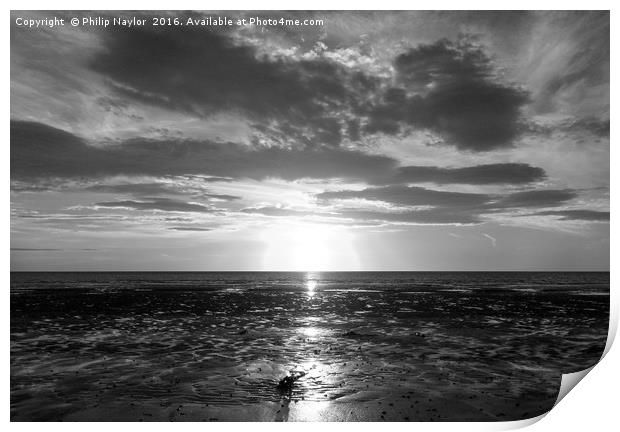 Sunset Glory in Mono........ Print by Naylor's Photography