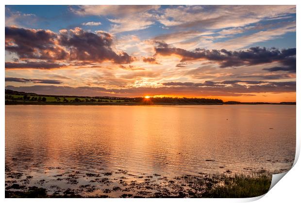 Budle Bay Beautiful Sunset.......... Print by Naylor's Photography