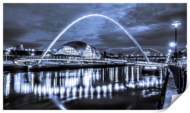 The Millennium Bridge all in Blue Print by Naylor's Photography
