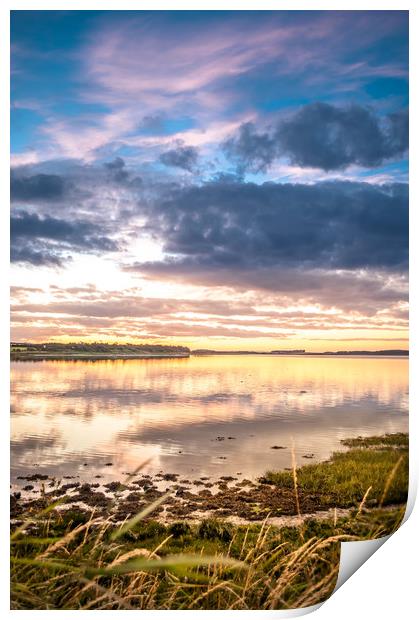 Sun setting at Budle Bay........ Print by Naylor's Photography
