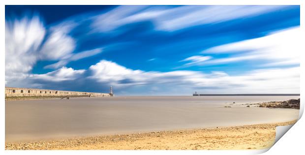 Prior's Haven beach and the Piers Print by Naylor's Photography