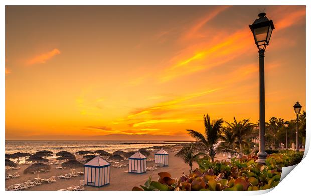 Costa Adeje Golden Sunset Print by Naylor's Photography