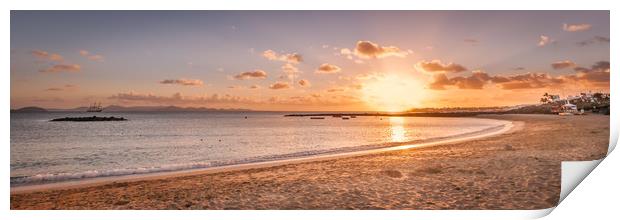 Playa Blanca Beach Sunset Print by Naylor's Photography