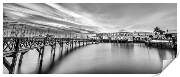 Boardwalk at the Marina Rubicon in Mono Print by Naylor's Photography