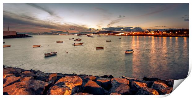 Playa Blanca Twilight view........ Print by Naylor's Photography