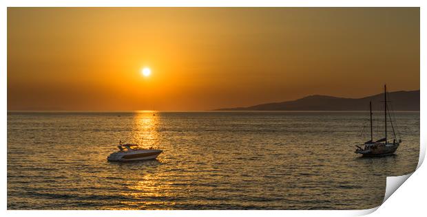 Mykonos Sunsetting Print by Naylor's Photography