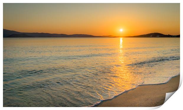 Sunset at Agia Anna Print by Naylor's Photography