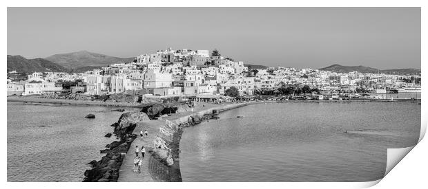 Sun Sets on Chora in Mono Print by Naylor's Photography
