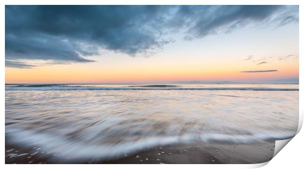 Ebb and Flow at Bamburgh Print by Naylor's Photography