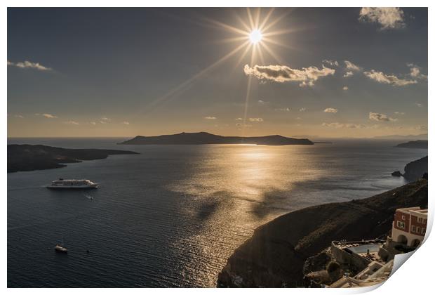 The sparkle of Santorini Print by Naylor's Photography
