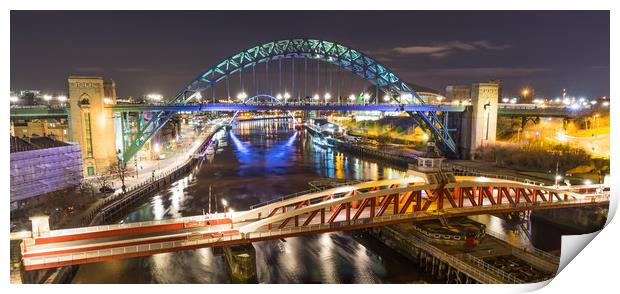 River Tyne Bridges Print by Naylor's Photography