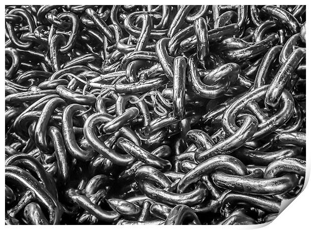 Steel Anchor Chain Print by Naylor's Photography