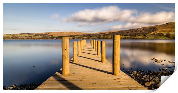 Jetty View to the Helvellyn mountains Print by Naylor's Photography