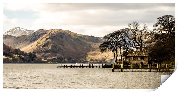 Moody Ullswater Boathouse Print by Naylor's Photography