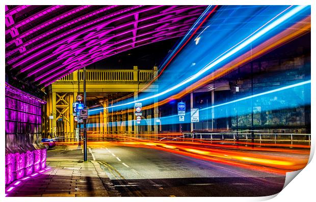 Light Trails High Level Bridge HDR Print by Naylor's Photography