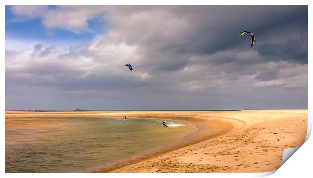Kite Surfing at the bay Print by Naylor's Photography